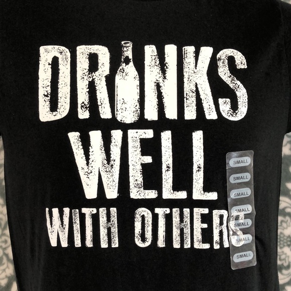Drinks Well With Others Black Graphic Print Tee - Picture 2 of 7